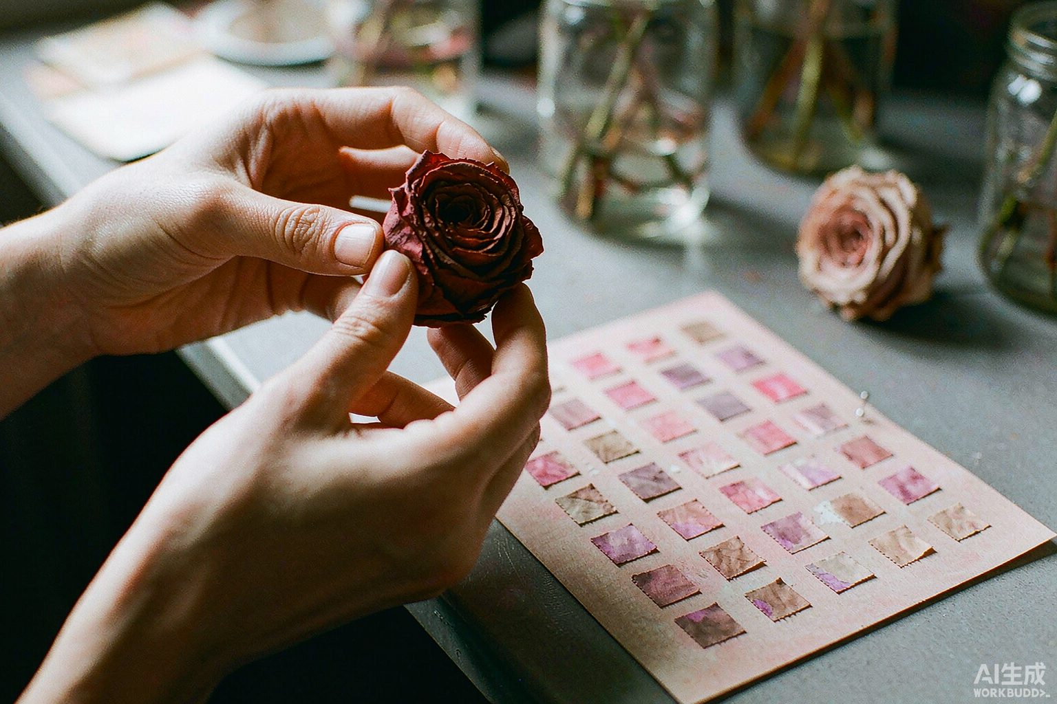Colour matching preserved flower samples