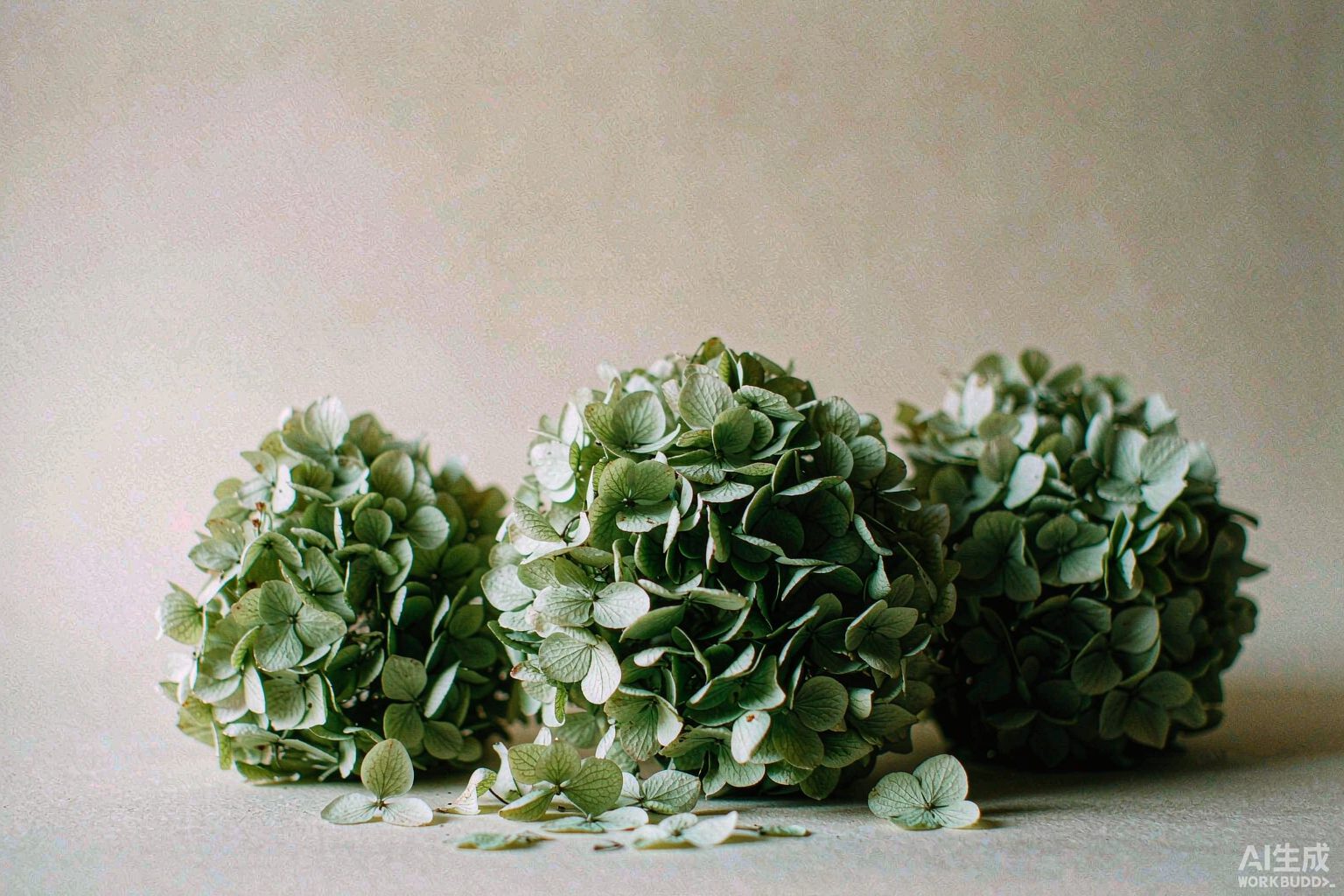 Preserved hydrangea heads